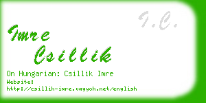 imre csillik business card